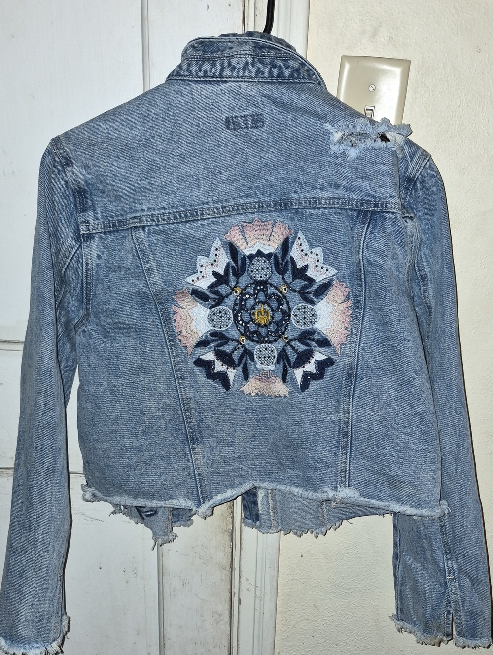 bebe Light Blue Denim Jacket with Black Label
